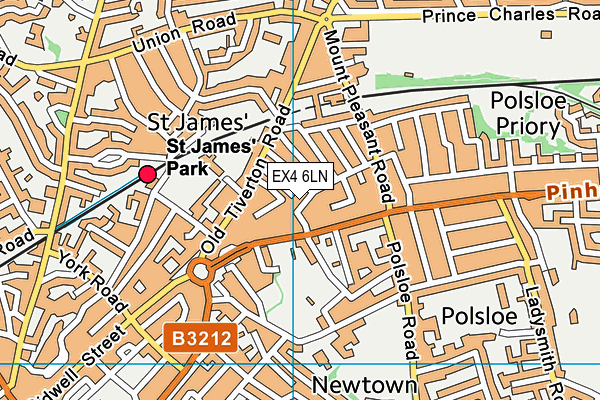 EX4 6LN map - OS VectorMap District (Ordnance Survey)