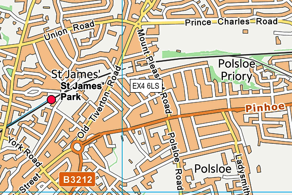 EX4 6LS map - OS VectorMap District (Ordnance Survey)