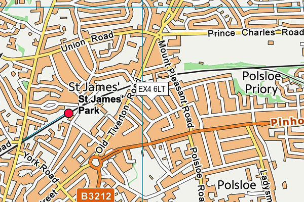 EX4 6LT map - OS VectorMap District (Ordnance Survey)