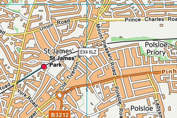 EX4 6LZ map - OS VectorMap District (Ordnance Survey)