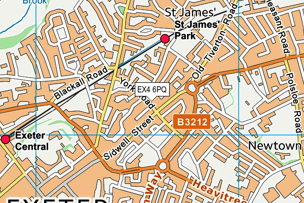 EX4 6PQ map - OS VectorMap District (Ordnance Survey)