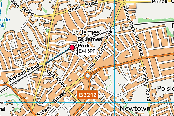 EX4 6PT map - OS VectorMap District (Ordnance Survey)