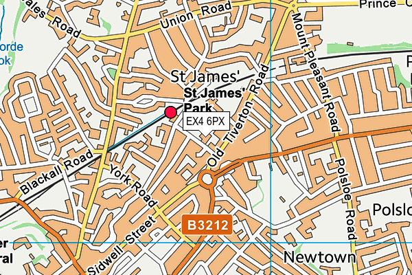 Exeter City Fc (St James Park) map (EX4 6PX) - OS VectorMap District (Ordnance Survey)