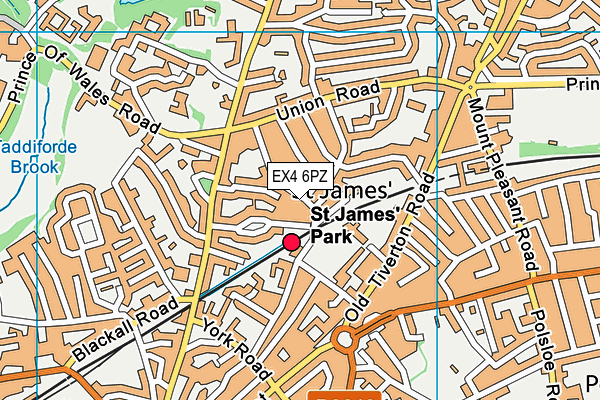 EX4 6PZ map - OS VectorMap District (Ordnance Survey)