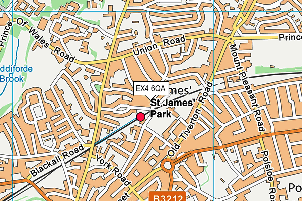 EX4 6QA map - OS VectorMap District (Ordnance Survey)