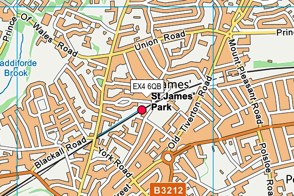 EX4 6QB map - OS VectorMap District (Ordnance Survey)