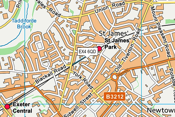 EX4 6QD map - OS VectorMap District (Ordnance Survey)