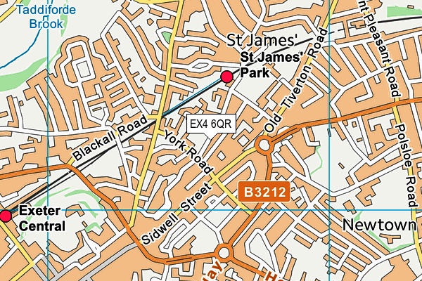 EX4 6QR map - OS VectorMap District (Ordnance Survey)