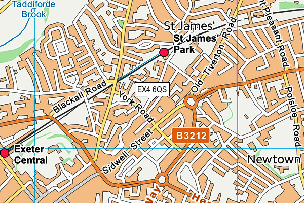 EX4 6QS map - OS VectorMap District (Ordnance Survey)