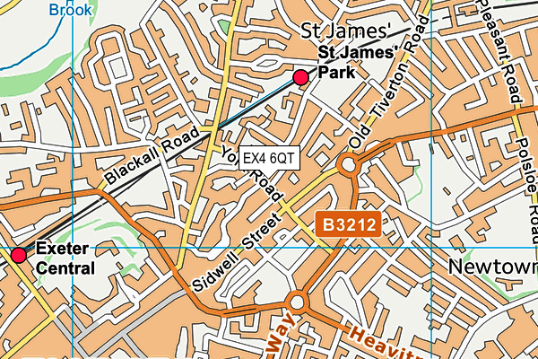 EX4 6QT map - OS VectorMap District (Ordnance Survey)