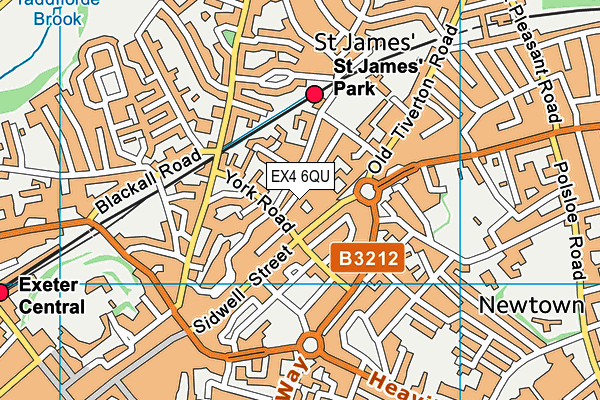 EX4 6QU map - OS VectorMap District (Ordnance Survey)