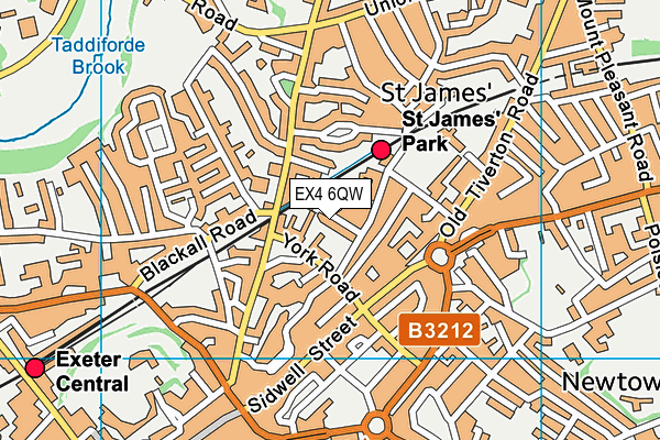 EX4 6QW map - OS VectorMap District (Ordnance Survey)