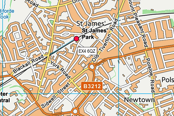 EX4 6QZ map - OS VectorMap District (Ordnance Survey)