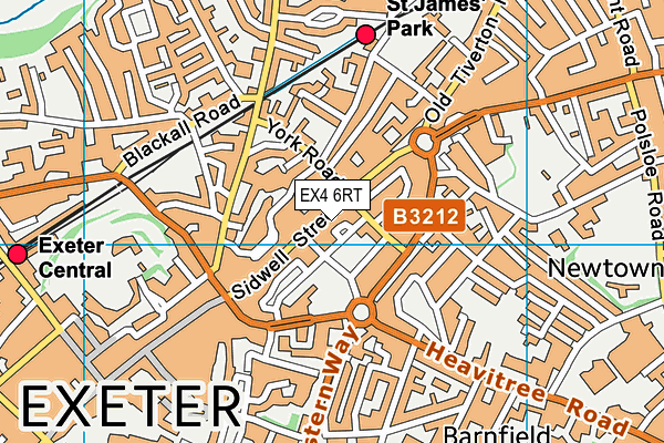EX4 6RT map - OS VectorMap District (Ordnance Survey)