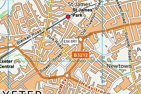 EX4 6RY map - OS VectorMap District (Ordnance Survey)