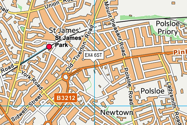 EX4 6ST map - OS VectorMap District (Ordnance Survey)