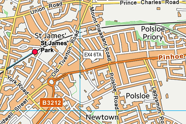 EX4 6TA map - OS VectorMap District (Ordnance Survey)