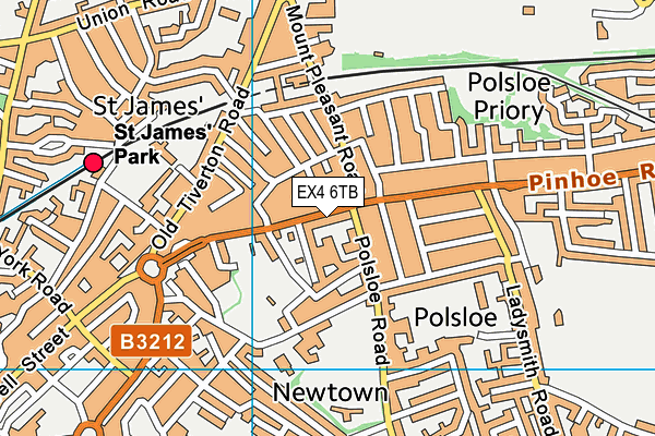 EX4 6TB map - OS VectorMap District (Ordnance Survey)