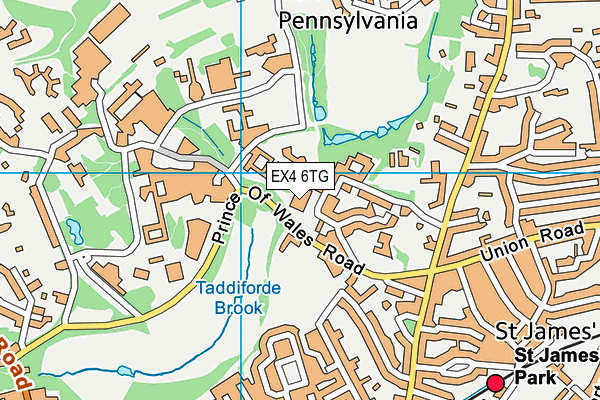 EX4 6TG map - OS VectorMap District (Ordnance Survey)