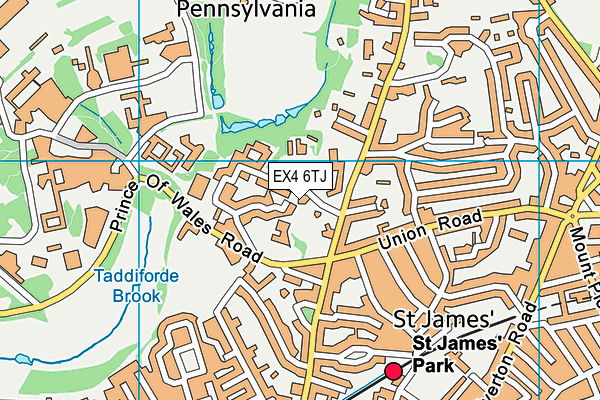 EX4 6TJ map - OS VectorMap District (Ordnance Survey)