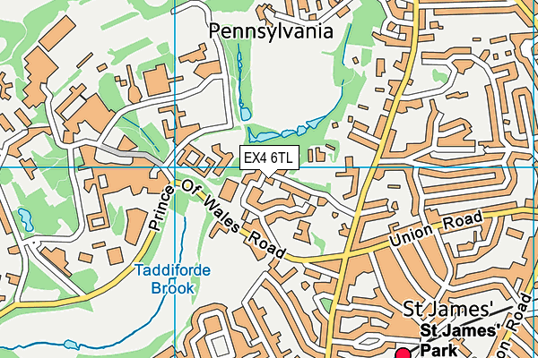 EX4 6TL map - OS VectorMap District (Ordnance Survey)