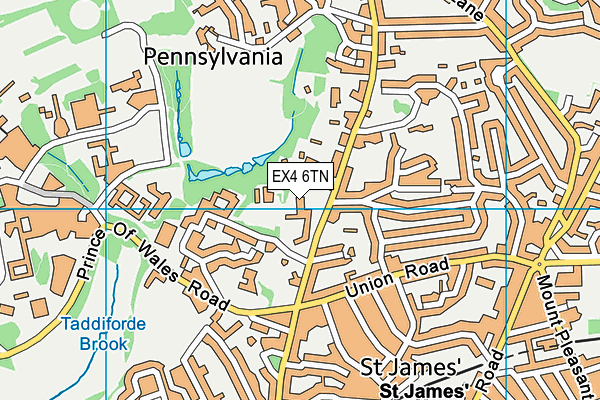 EX4 6TN map - OS VectorMap District (Ordnance Survey)