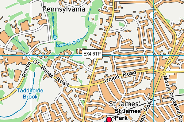 EX4 6TP map - OS VectorMap District (Ordnance Survey)