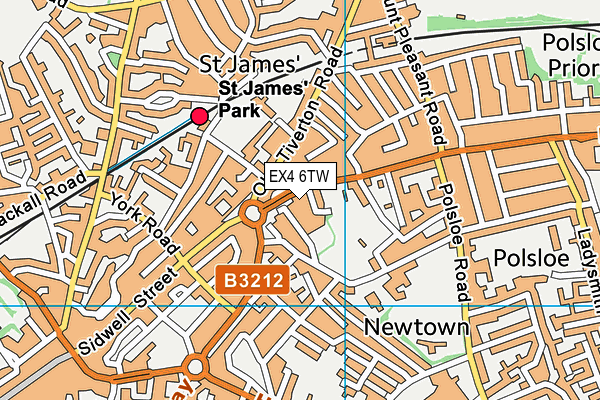 EX4 6TW map - OS VectorMap District (Ordnance Survey)