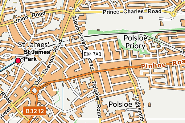 EX4 7AB map - OS VectorMap District (Ordnance Survey)