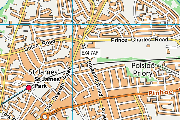 EX4 7AF map - OS VectorMap District (Ordnance Survey)