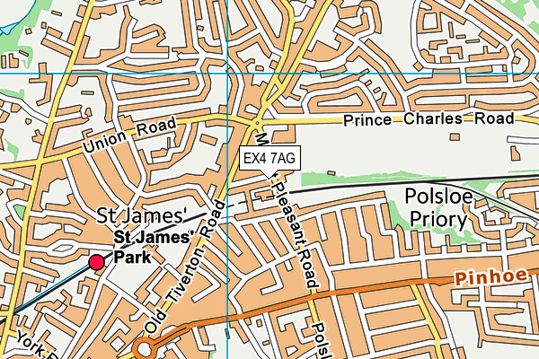 EX4 7AG map - OS VectorMap District (Ordnance Survey)