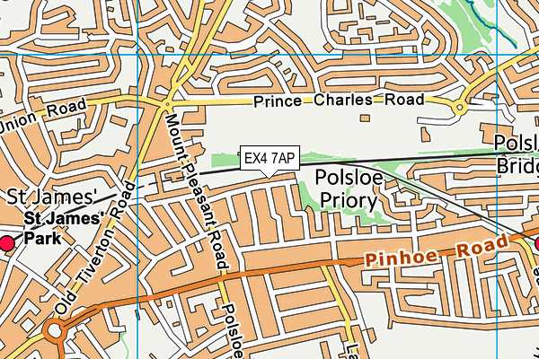 EX4 7AP map - OS VectorMap District (Ordnance Survey)