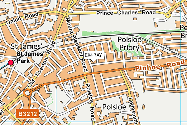 EX4 7AY map - OS VectorMap District (Ordnance Survey)