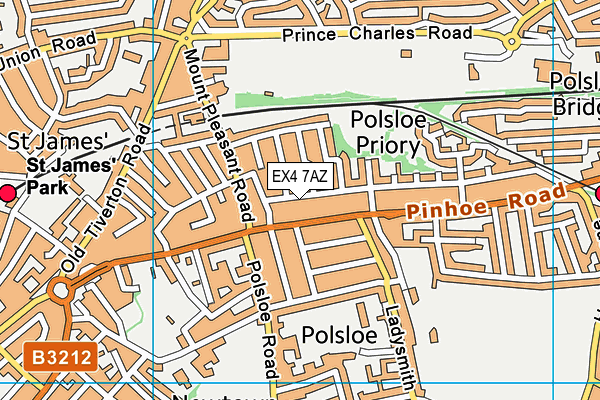 EX4 7AZ map - OS VectorMap District (Ordnance Survey)