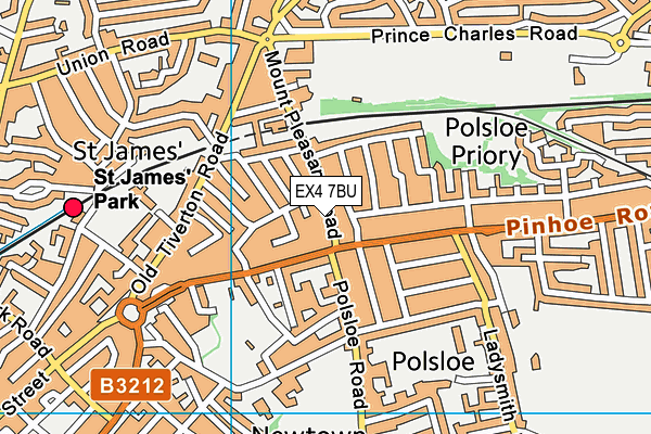 EX4 7BU map - OS VectorMap District (Ordnance Survey)