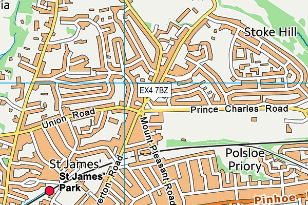 EX4 7BZ map - OS VectorMap District (Ordnance Survey)