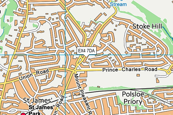 EX4 7DA map - OS VectorMap District (Ordnance Survey)