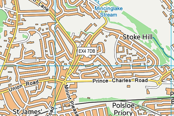 EX4 7DB map - OS VectorMap District (Ordnance Survey)