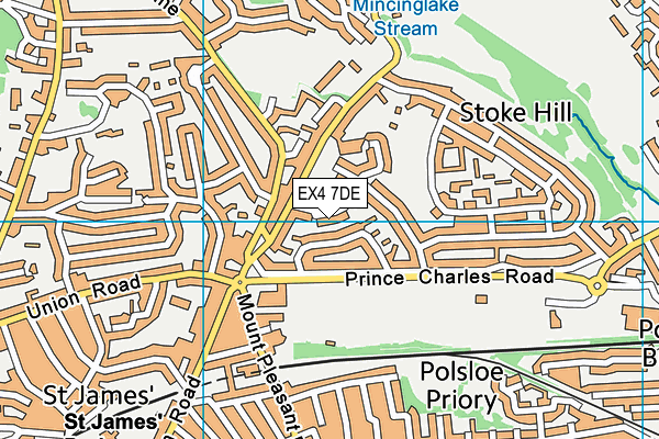 EX4 7DE map - OS VectorMap District (Ordnance Survey)