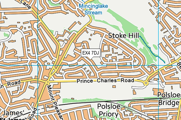EX4 7DJ map - OS VectorMap District (Ordnance Survey)