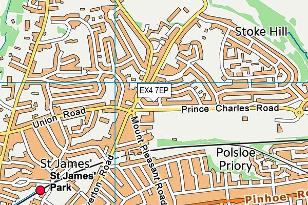 EX4 7EP map - OS VectorMap District (Ordnance Survey)