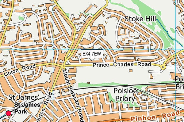 EX4 7EW map - OS VectorMap District (Ordnance Survey)