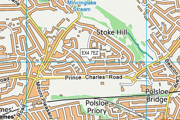 EX4 7EZ map - OS VectorMap District (Ordnance Survey)