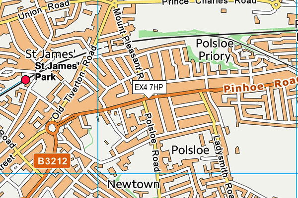 EX4 7HP map - OS VectorMap District (Ordnance Survey)