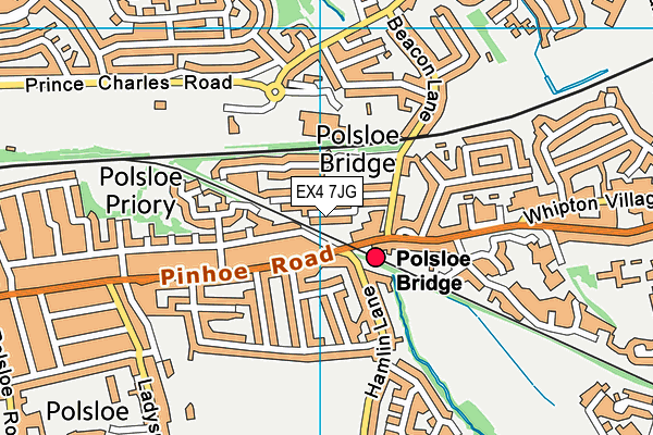 EX4 7JG map - OS VectorMap District (Ordnance Survey)