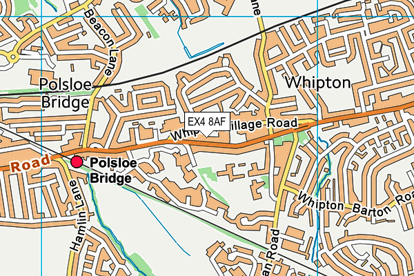 EX4 8AF map - OS VectorMap District (Ordnance Survey)