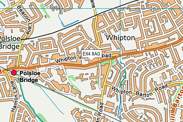 EX4 8AG map - OS VectorMap District (Ordnance Survey)