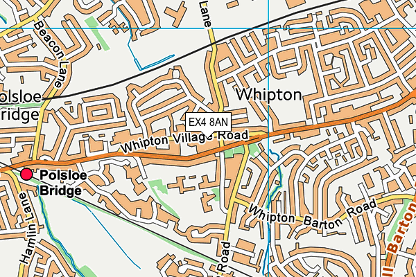 EX4 8AN map - OS VectorMap District (Ordnance Survey)