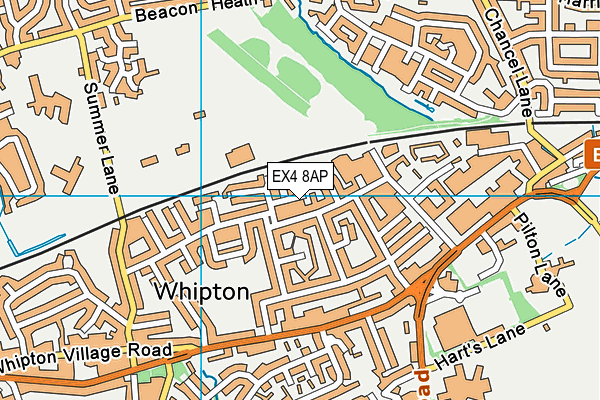EX4 8AP map - OS VectorMap District (Ordnance Survey)