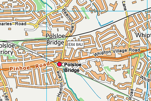 EX4 8AU map - OS VectorMap District (Ordnance Survey)